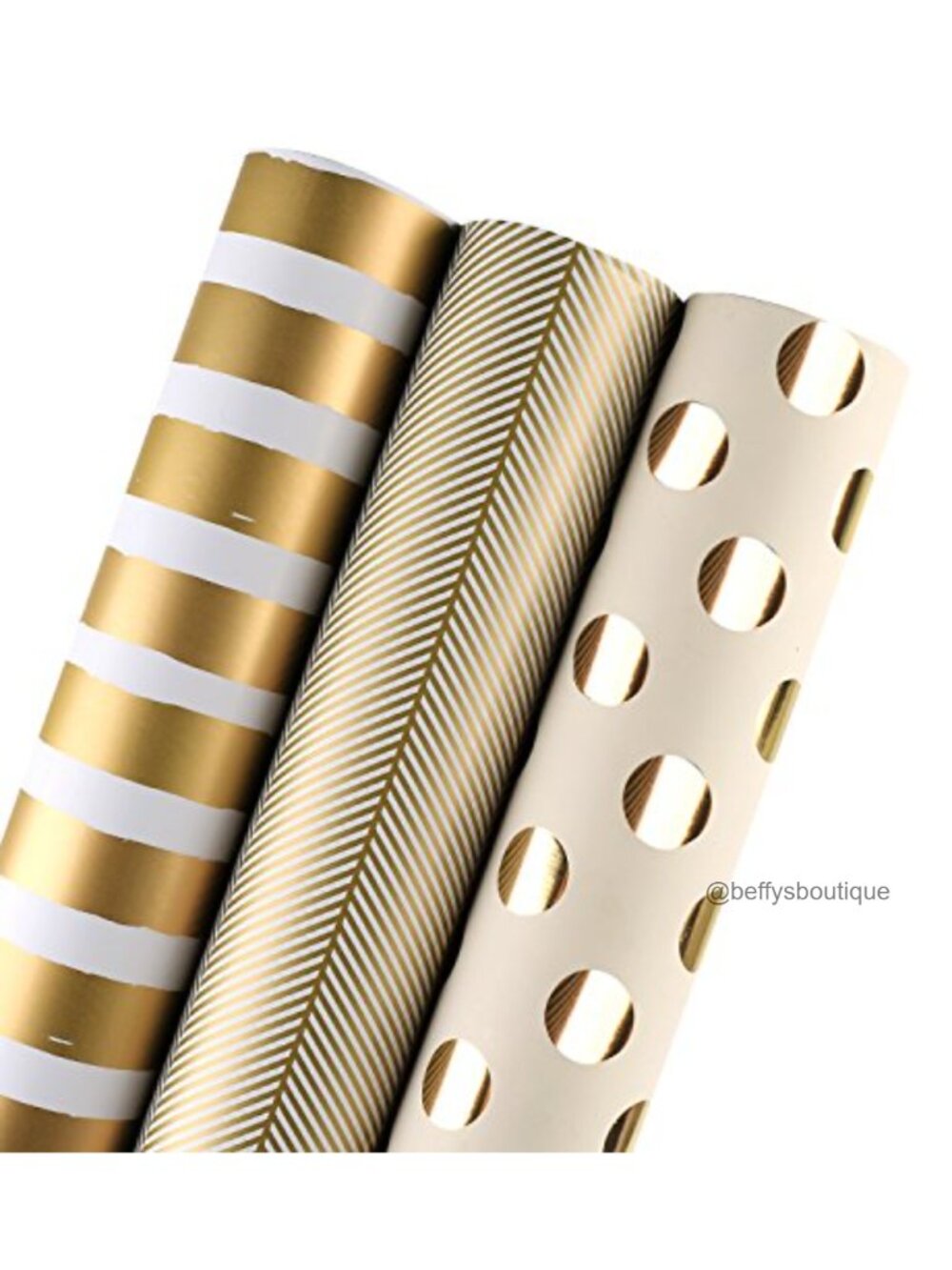 Gold Wrapping Paper Roll 3 Designs Gridlines 75 Sq Ft Gift Wrap